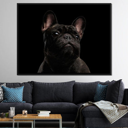 Black French Bulldog Canvas Wall Art