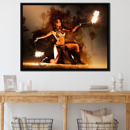 Flaming Nights Canvas Wall Art