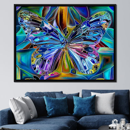 Multicolored Psychedelic Butterfly Canvas Wall Art