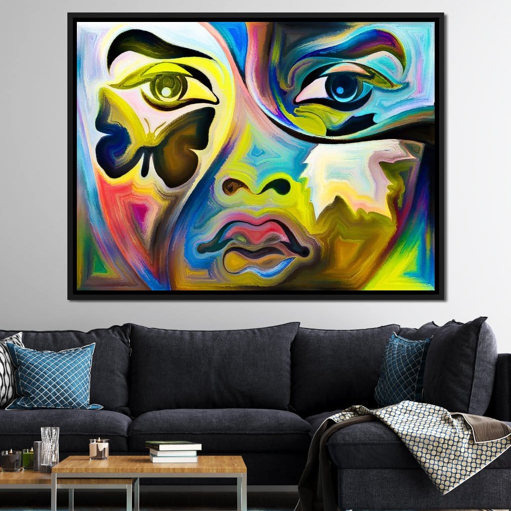 Multicolored Artistic Abstraction Canvas Wall Art