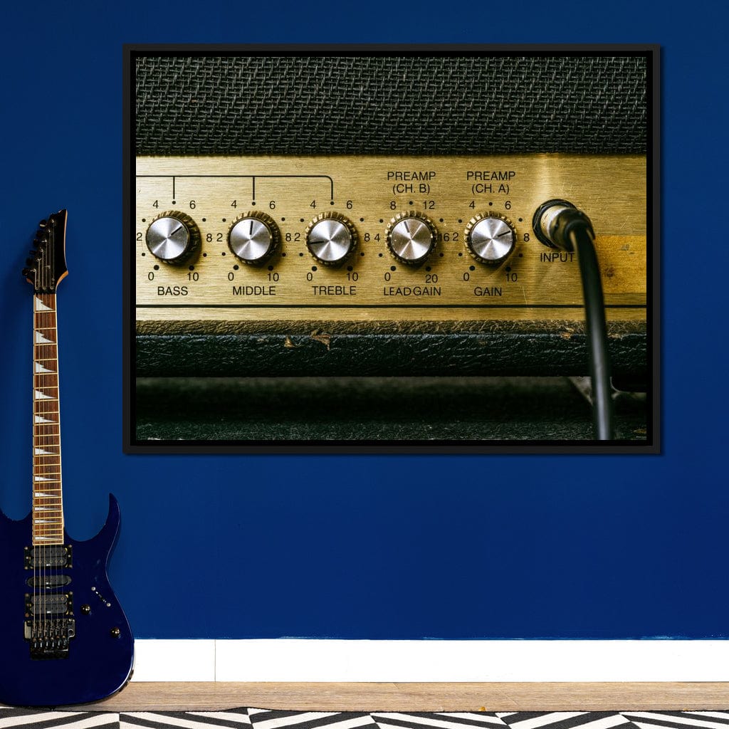 Vintage Electric Guitar Amplifier Canvas Wall Art