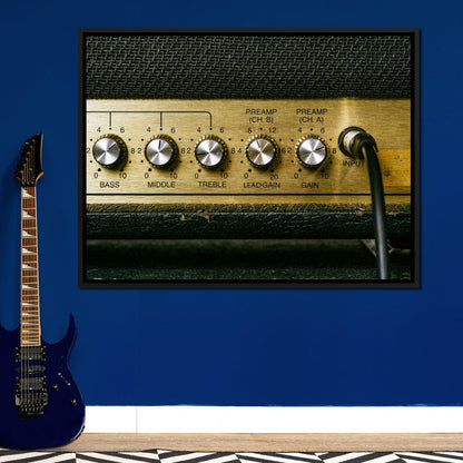 Vintage Electric Guitar Amplifier Canvas Wall Art