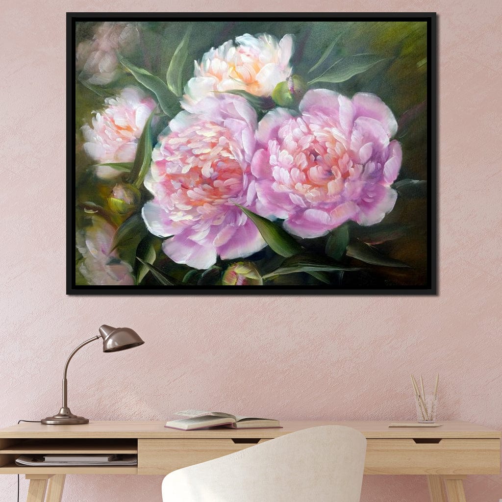 Blooming Peonies Canvas Wall Art