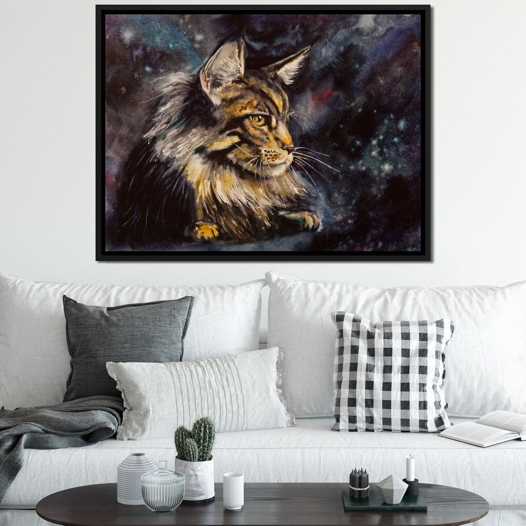Night Cat Canvas Wall Art
