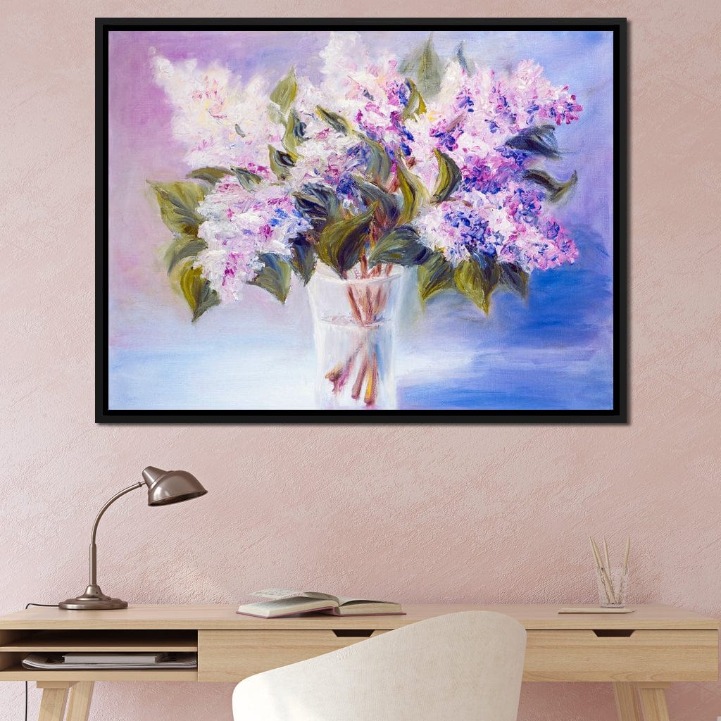 Lilacs in a Vase Canvas Wall Art