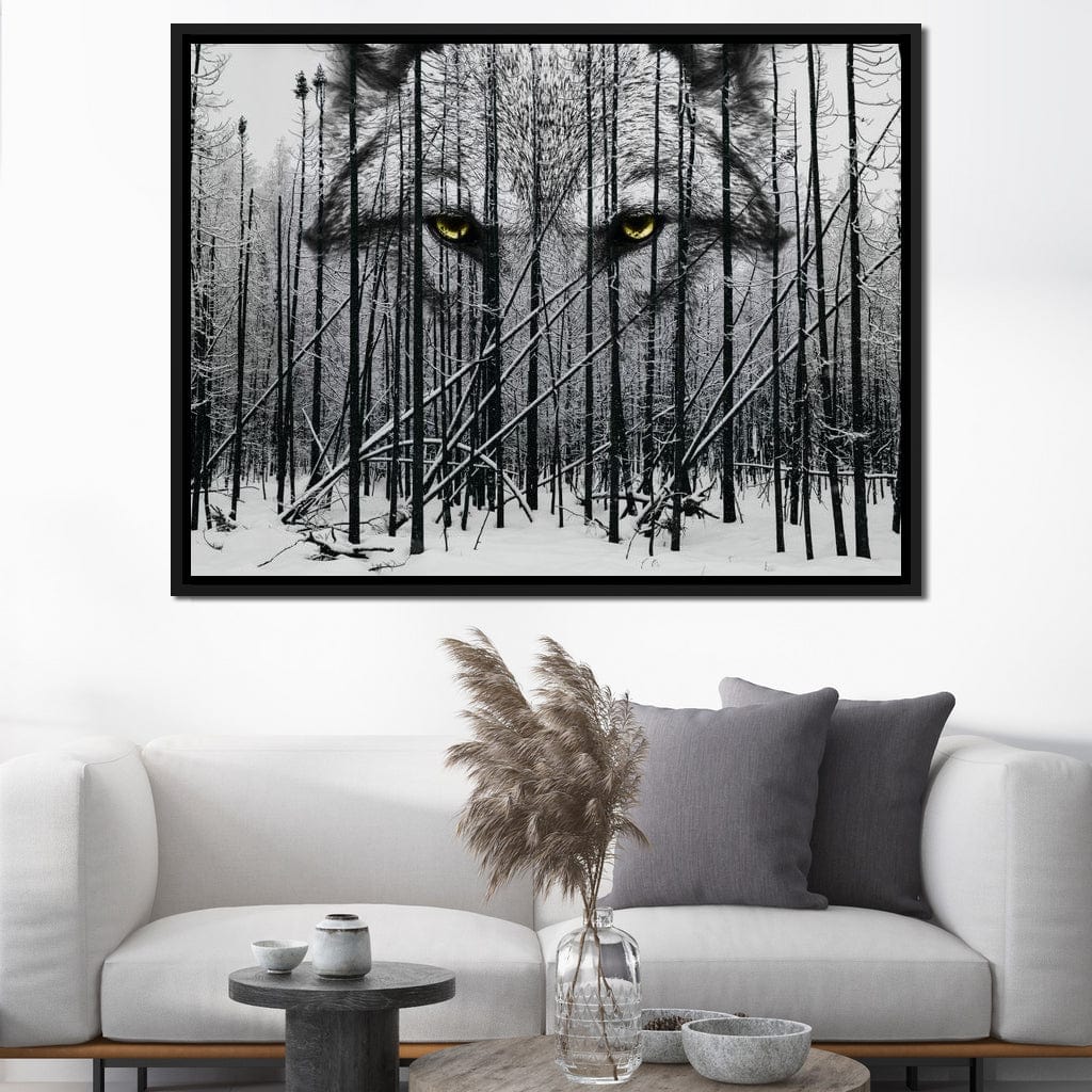 Wolf Winter Woods Canvas Wall Art