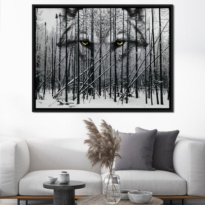 Wolf Winter Woods Canvas Wall Art