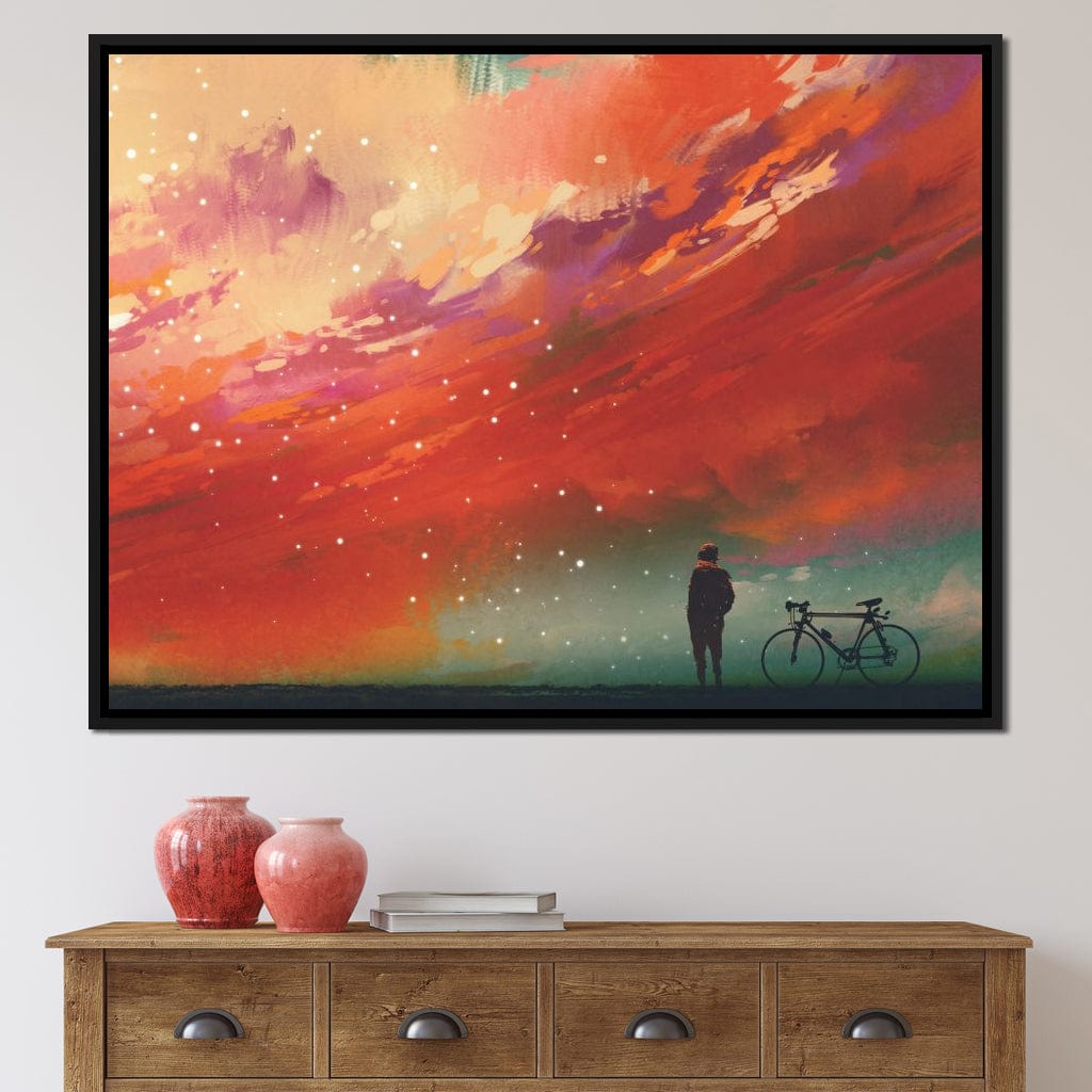 Admiring The Red Clouds Canvas Wall Art