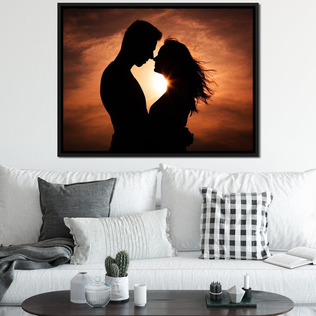 Couple by the Sunset Canvas Wall Art