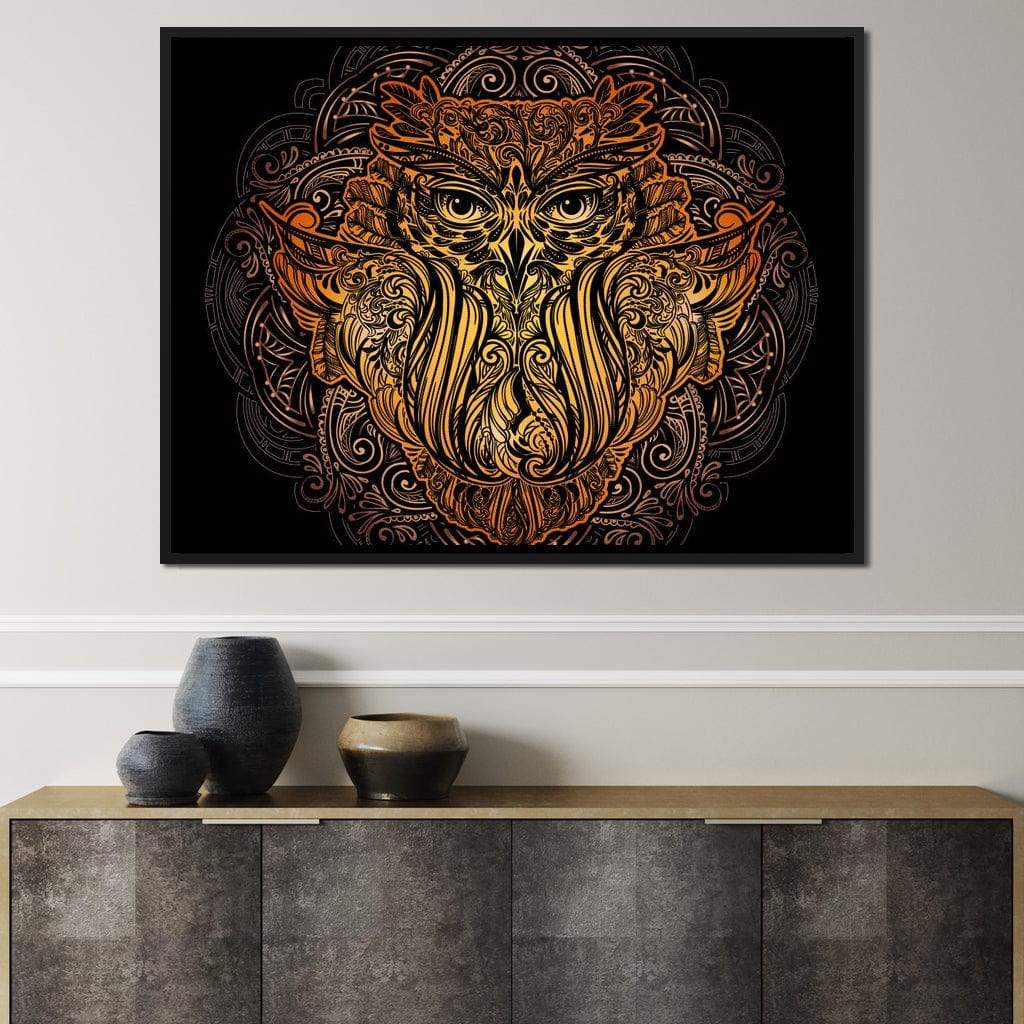 Golden Owl Canvas Wall Art