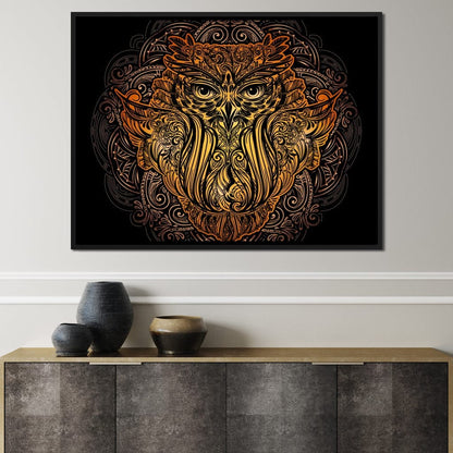 Golden Owl Canvas Wall Art