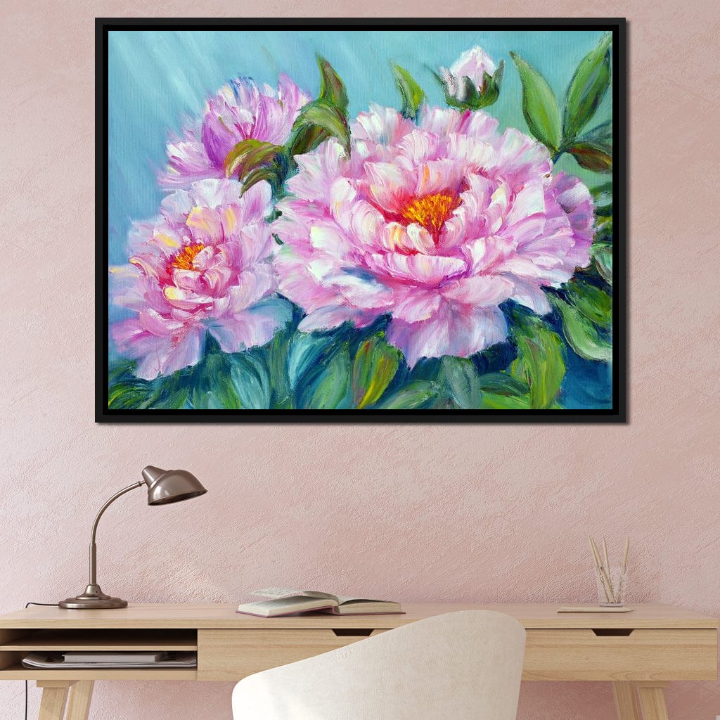 Asian Peonies Canvas Wall Art