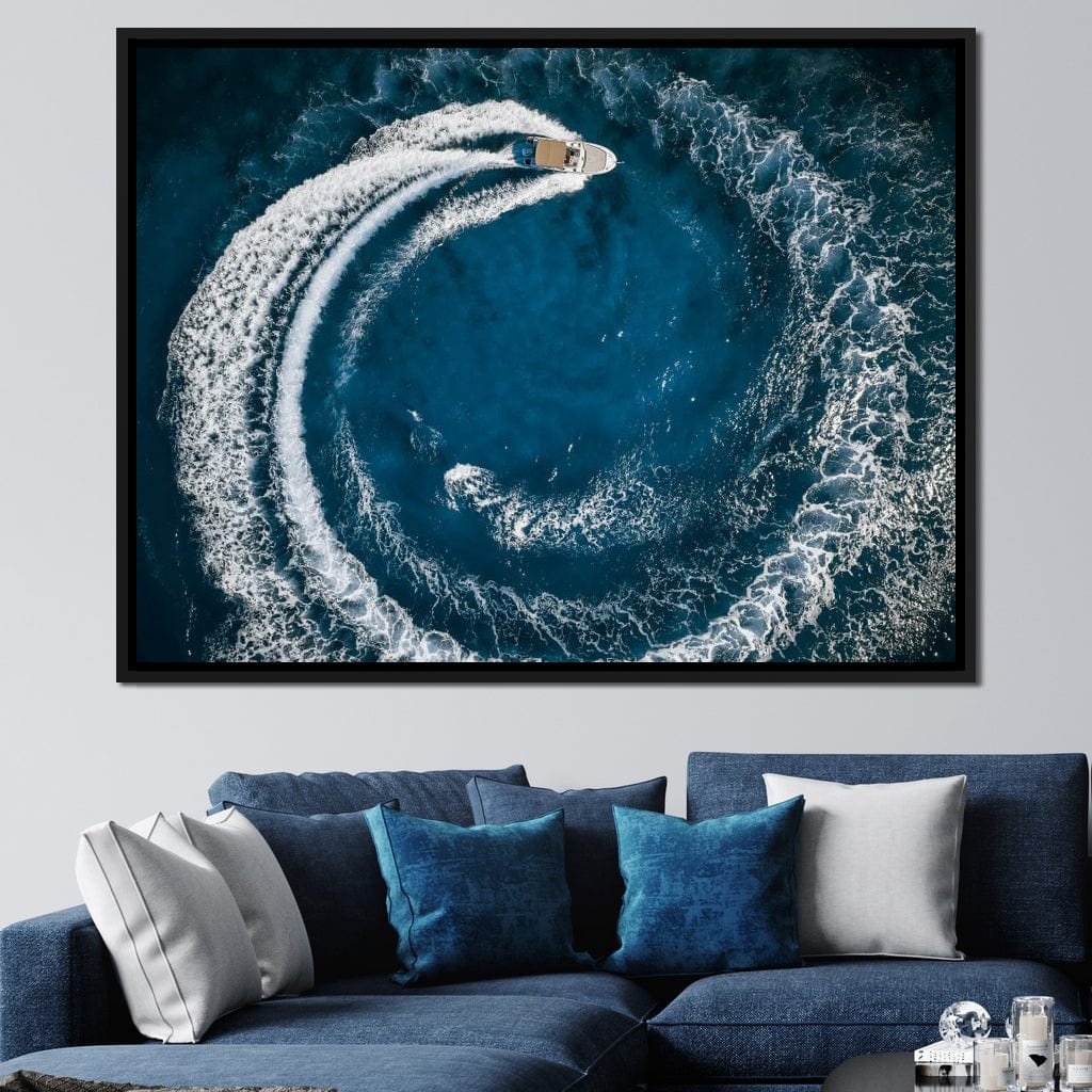 Boat Circle Canvas Wall Art