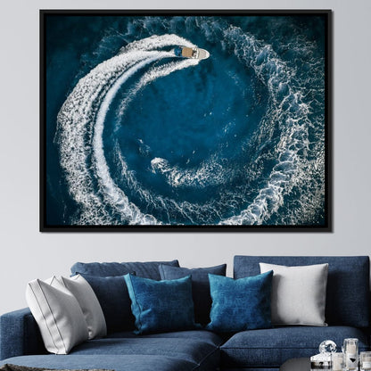 Boat Circle Canvas Wall Art