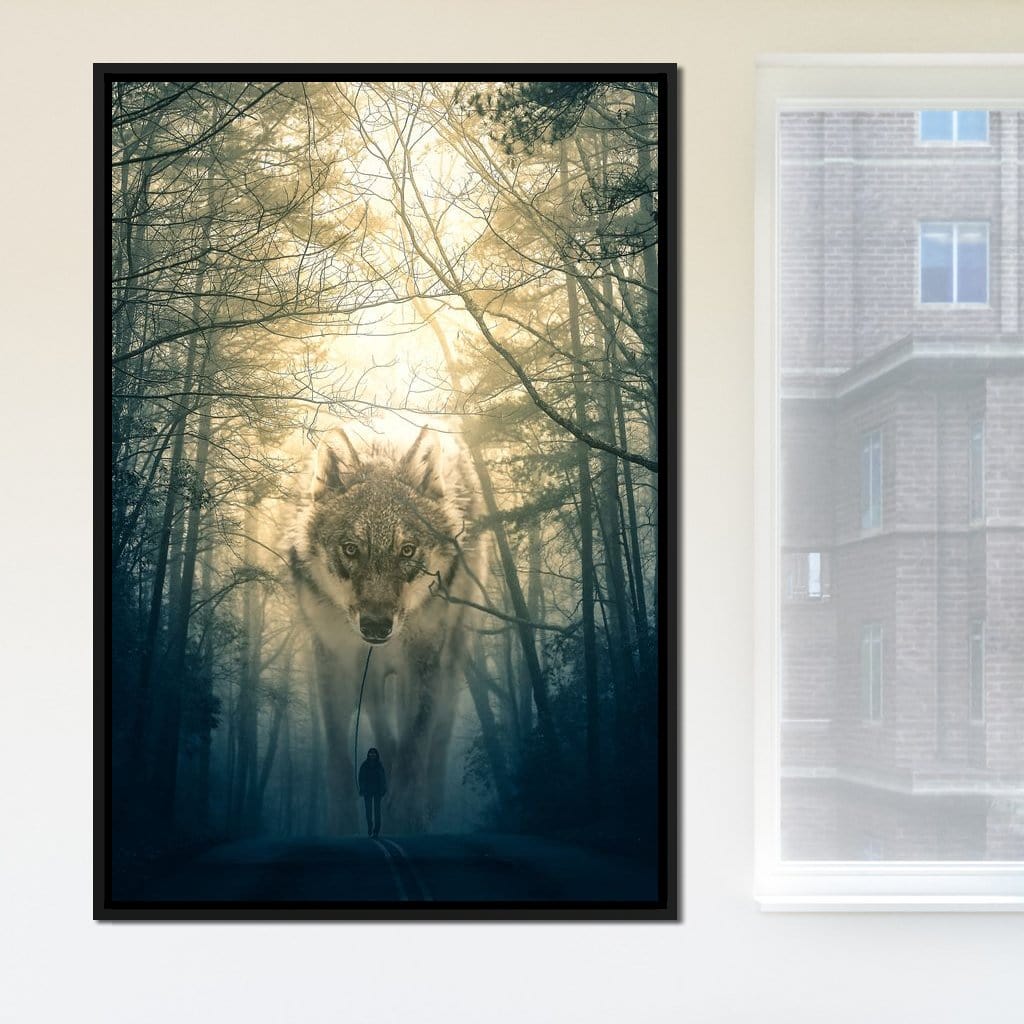 Wolf Walking - Alex Graphex Canvas Wall Art