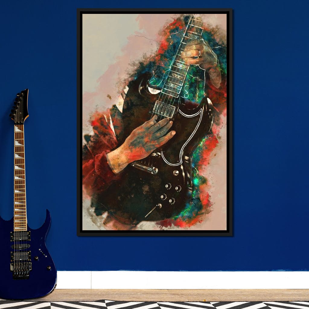 Angus Young's Guitar Canvas Wall Art