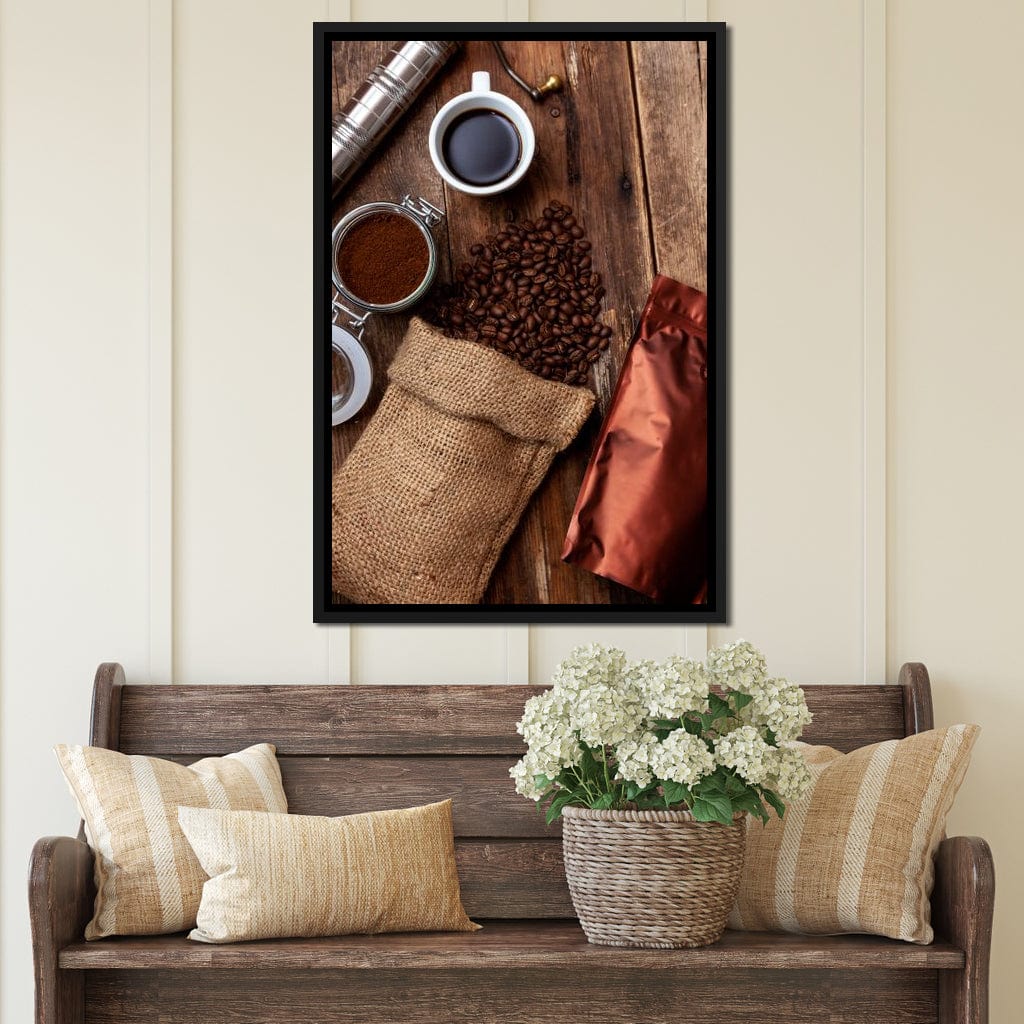 Fresh Coffee Bag Canvas Wall Art