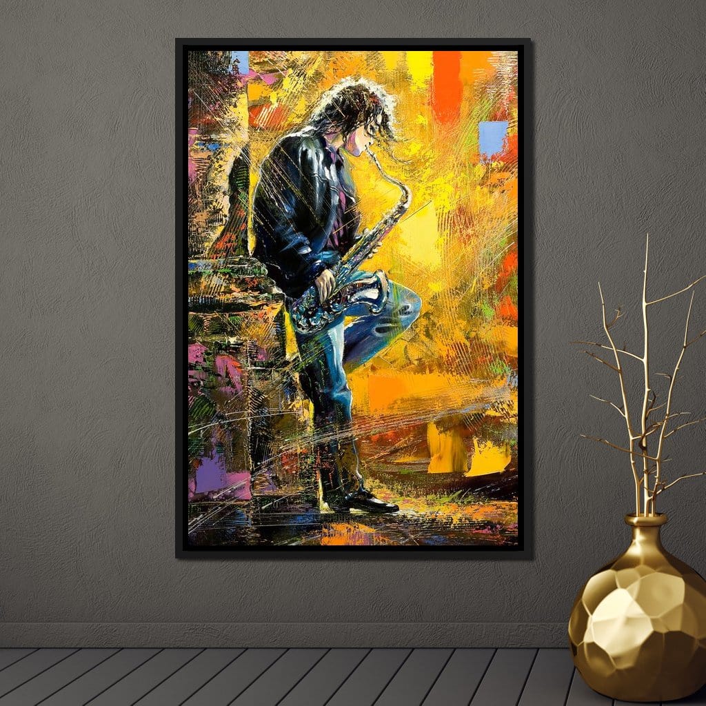 Man With Saxophone Canvas Wall Art