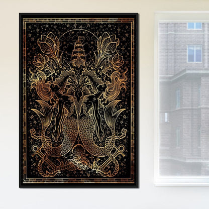 Zodiac sign Pisces Canvas Wall Art