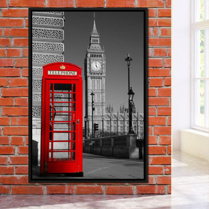 Westminster Phone Box Canvas Wall Art