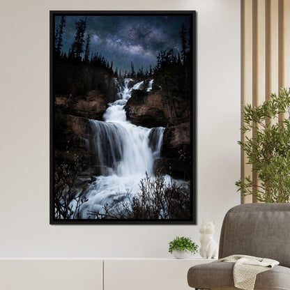 Milky Way Waterfall Canvas Wall Art