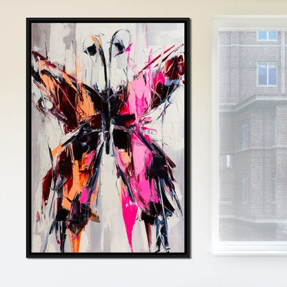 Orange & Pink Butterfly Canvas Wall Art