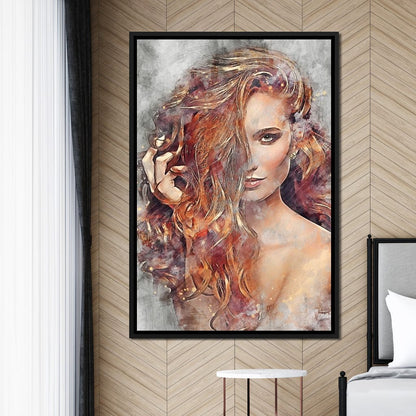 Girl Watercolor 2 - Mateo Canvas Wall Art