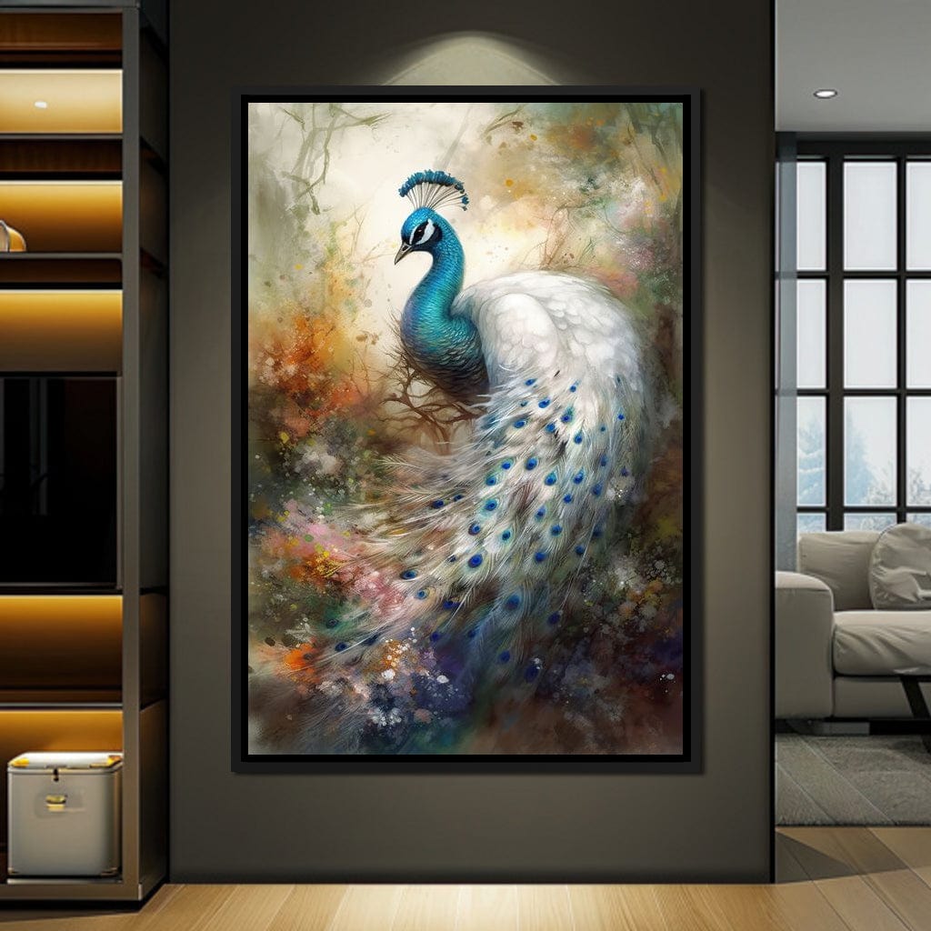 Peacock Serenity Canvas Wall Art