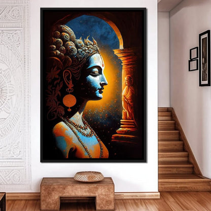 Krishna Temple Canvas Wall Art