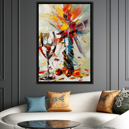 Wine & Flowers Canvas Wall Art