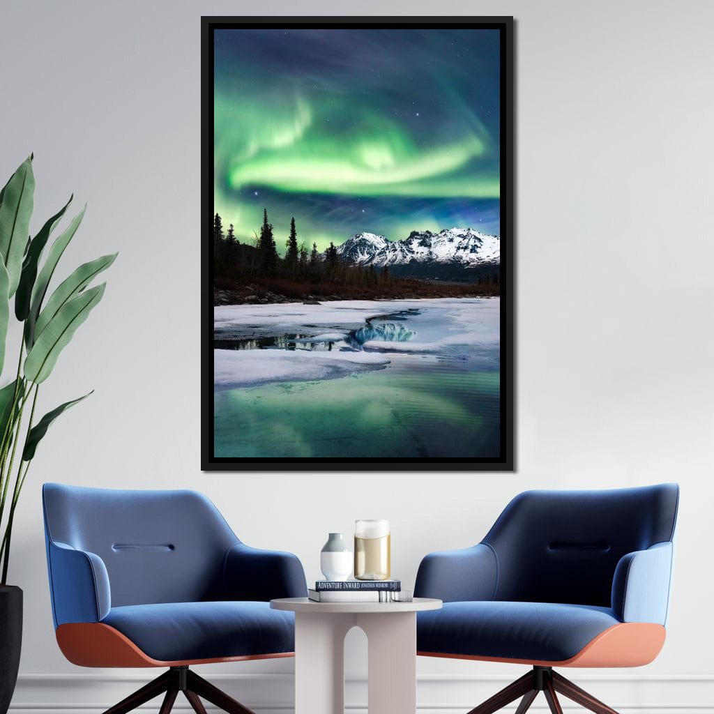Northern Lights Landscape Canvas Wall Art