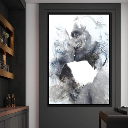 Romantic Kiss Canvas Wall Art