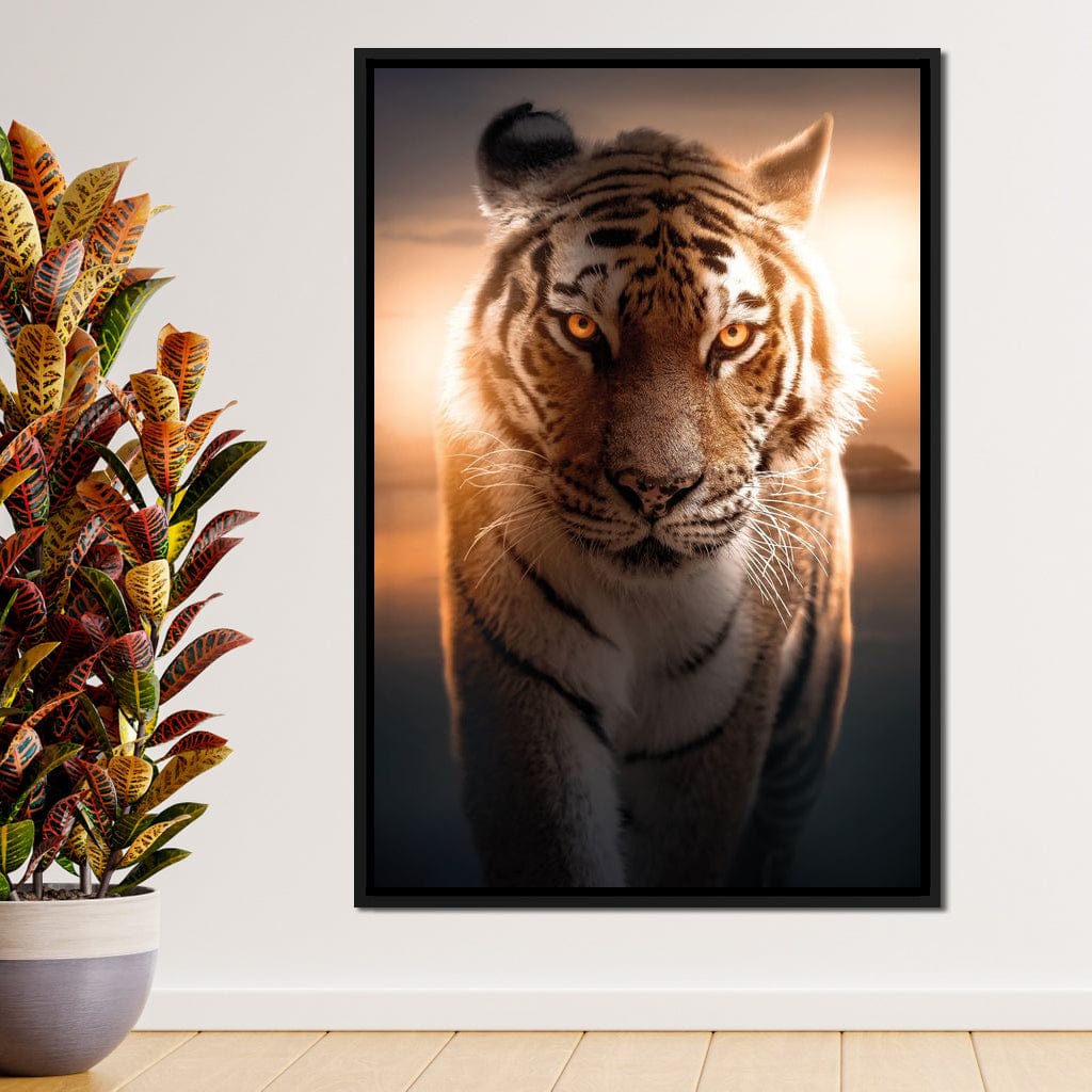 Tiger Orange Eyes Canvas Wall Art