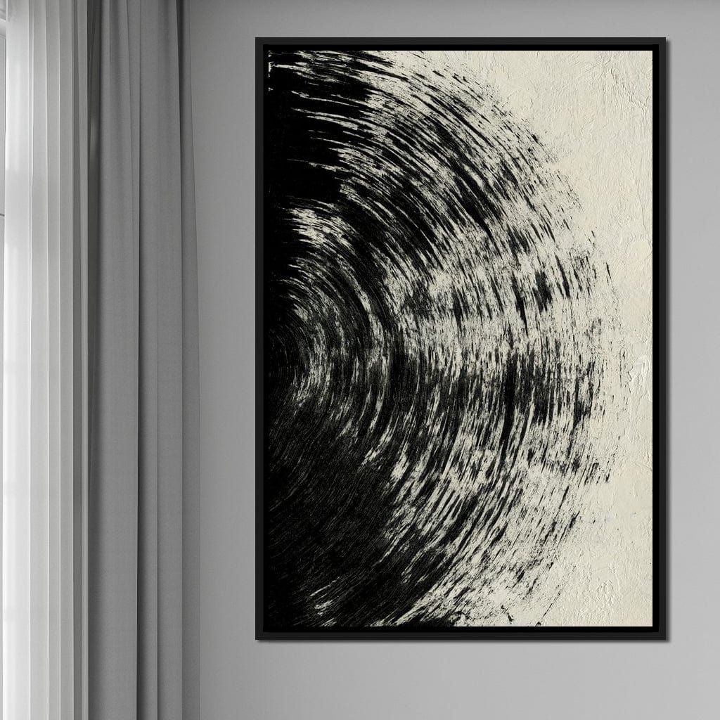 Abstract Black Circle Canvas Wall Art