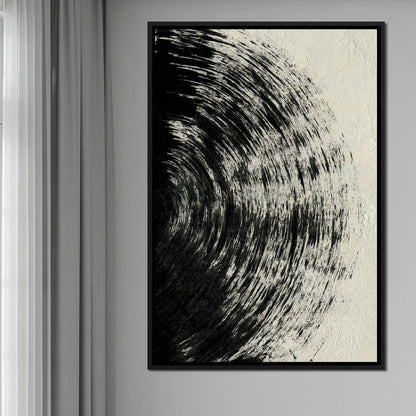 Abstract Black Circle Canvas Wall Art