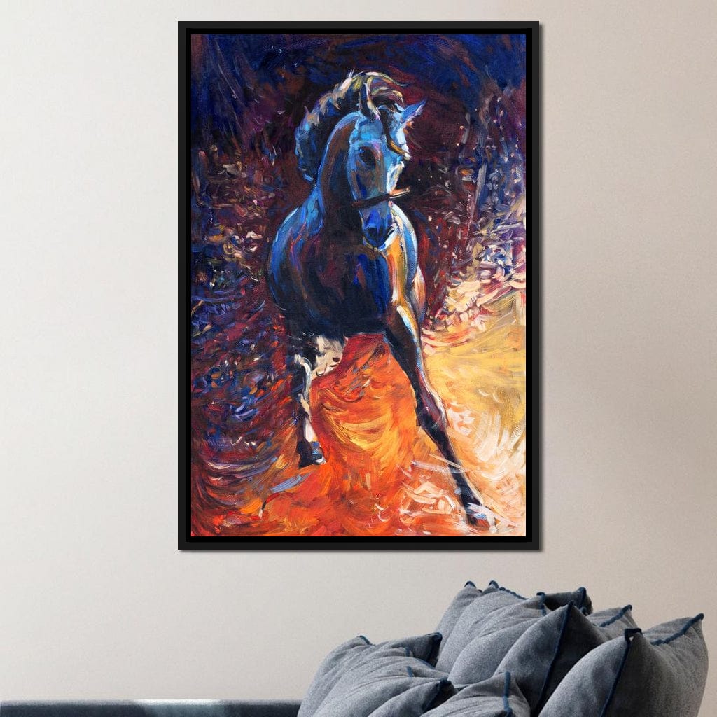 Blue Horse Canvas Wall Art
