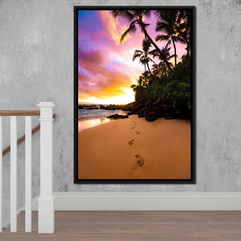 Footprints in the Sand Canvas Wall Art