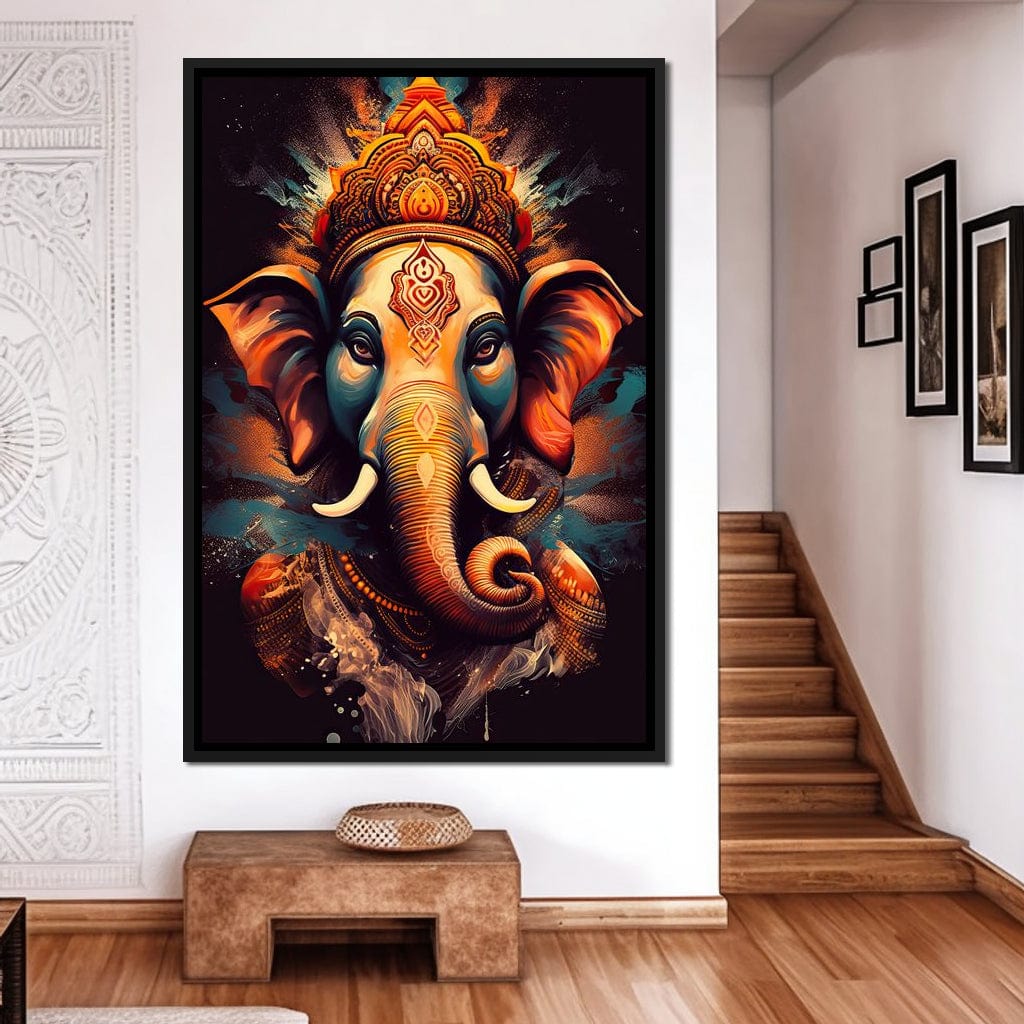Ganesha's Blessing Canvas Wall Art