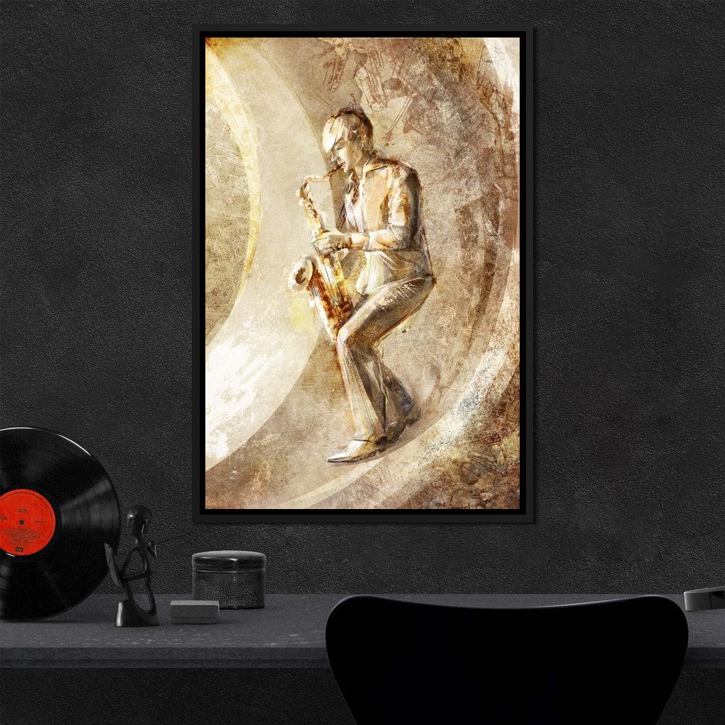 Playing the Saxophone Canvas Wall Art