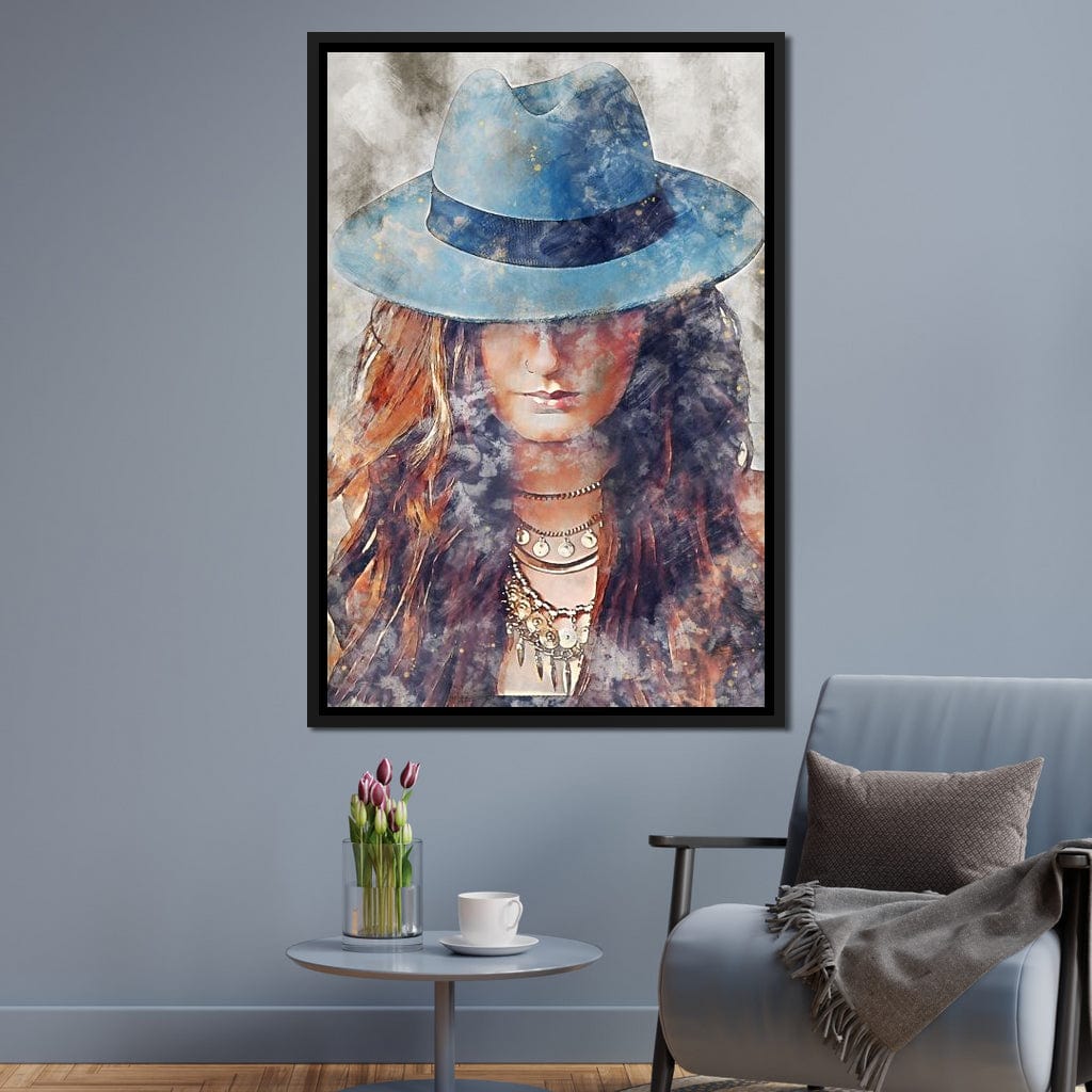 Girl in a Hat - Mateo Canvas Wall Art