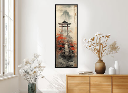 Torii Gate Canvas Print – Japanese Wall Decor | Soft Tone Framed Art Ready to Hang