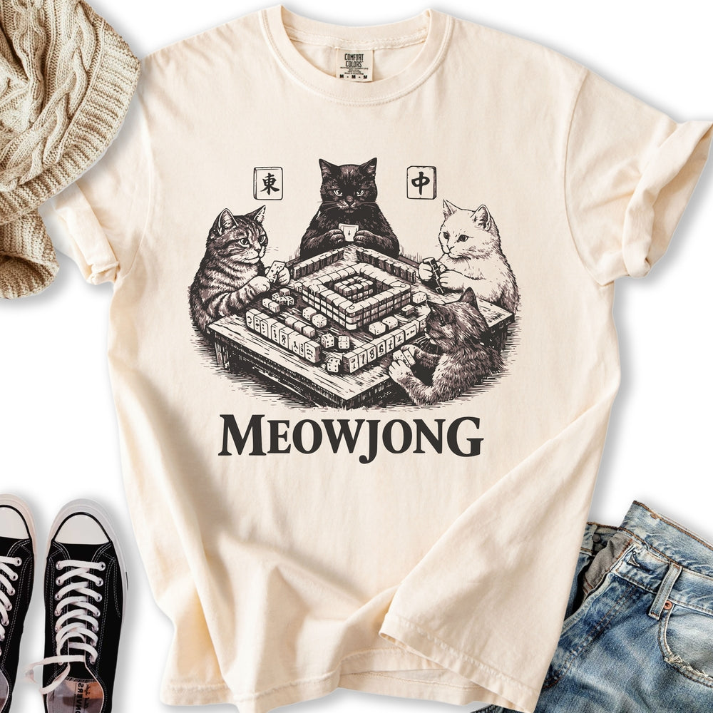 Meowjong Cat Relaxed Tee