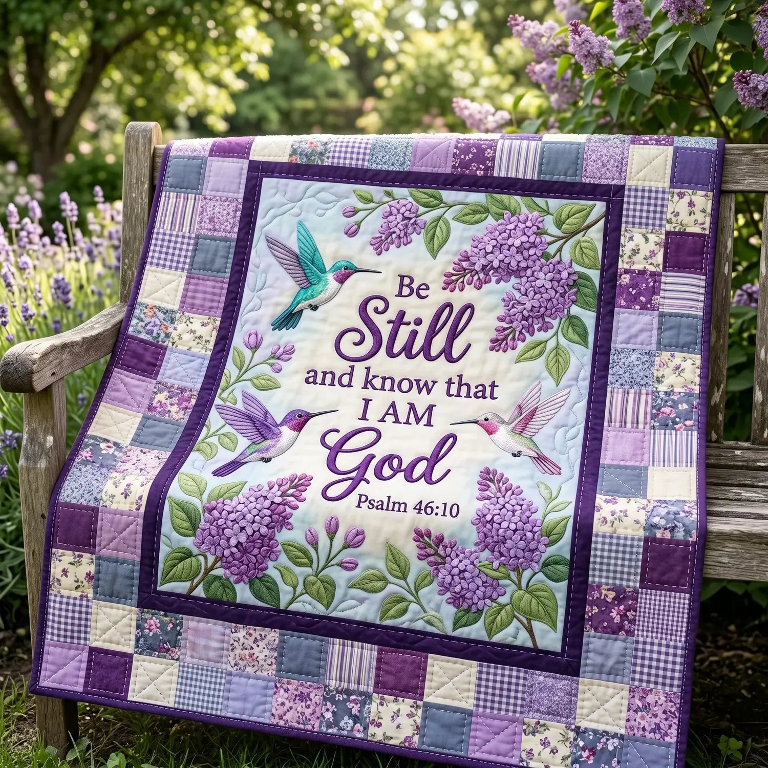 Be Still Lilac Quilt Blanket