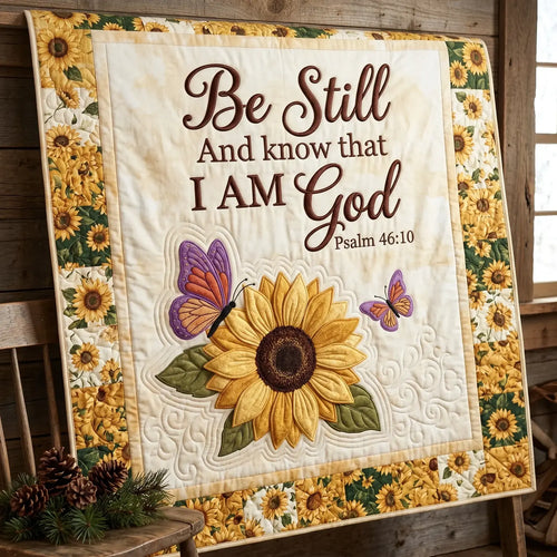 Be Still Sunflower Quilt Blanket