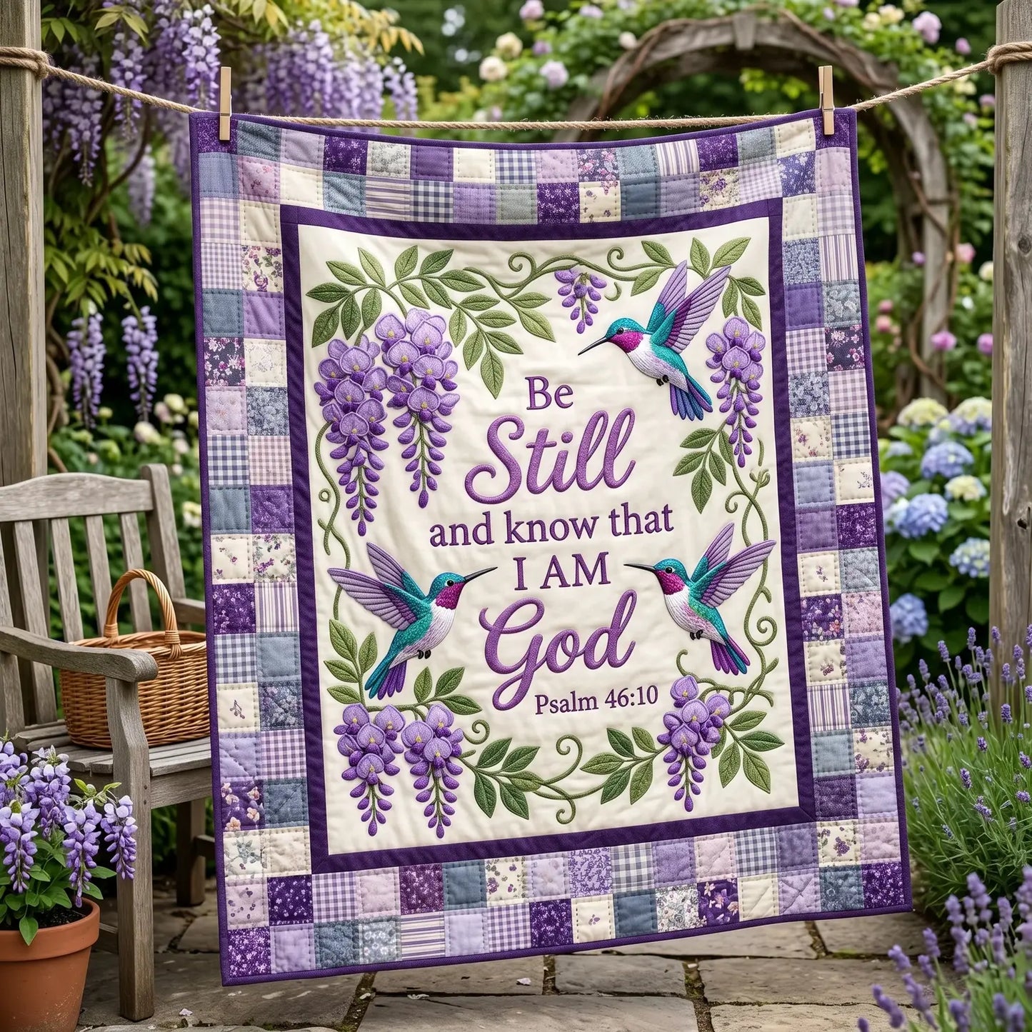 Be Still Wisteria Quilt Blanket