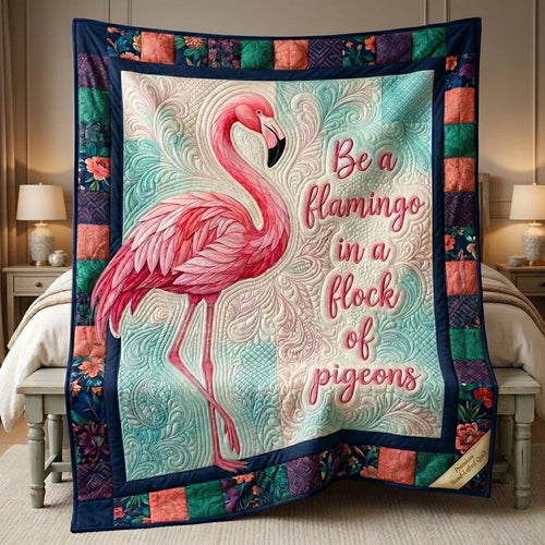 Be The Flamingo Quilt Blanket