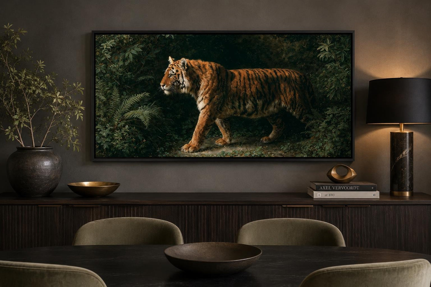 Bengal Tiger Canvas Print – Realistic Wildlife Wall Art for Living Room Decor