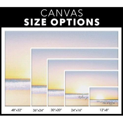 beach sunset isaiah 43 2 when you go through deep waters wall art canvas (Landscape)