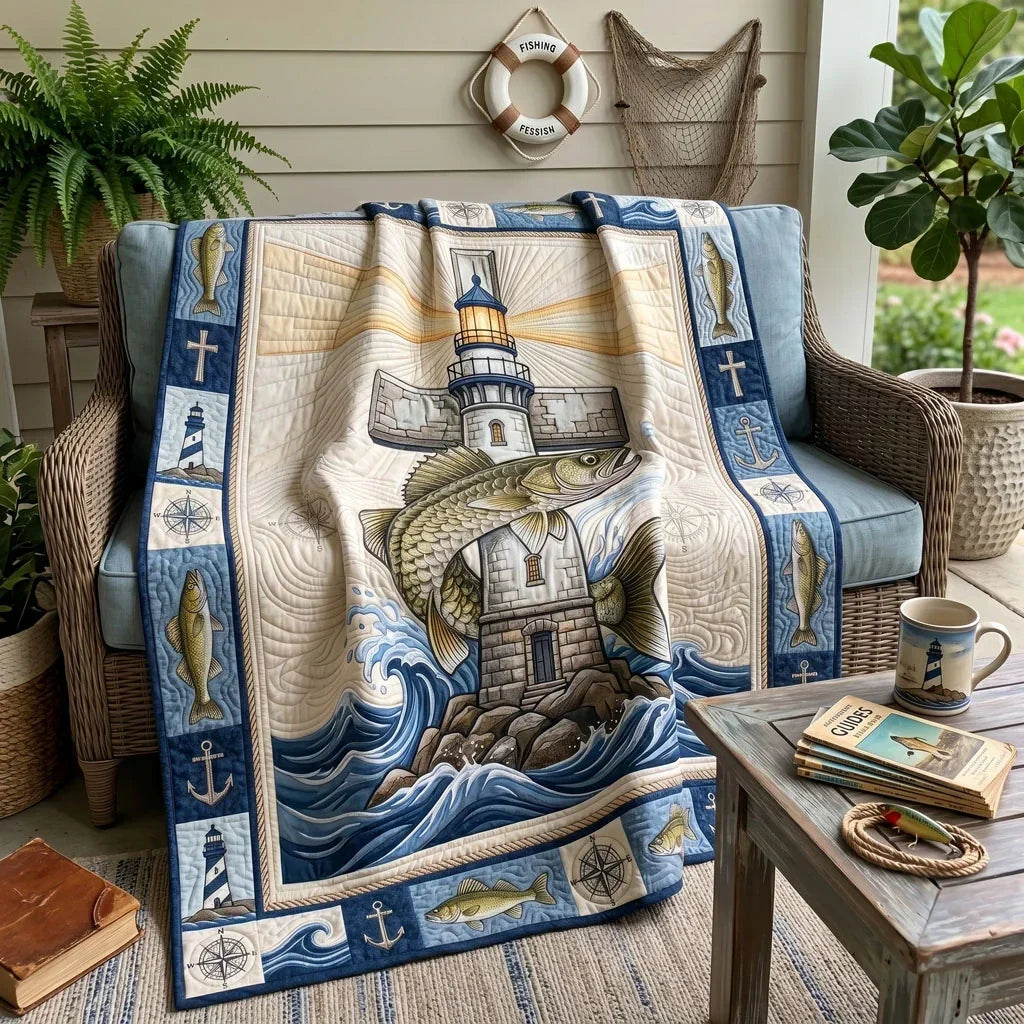 Beacon Of Faith Walleye Quilt Blanket