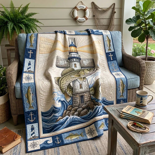 Beacon Of Faith Walleye Quilt Blanket